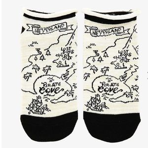 2/$12 Disney Peter Pan Never‎ Land Map Socks Hot Topic